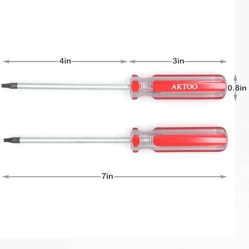 AKTOO 2PCS T15 Torx Screwdriver, 4inch Torx Driver Star Bit Screwdrivers for Computer Repairing, Automobile Tools and Home Appliances