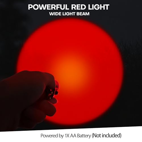 2 Pack Red LED Flashlight with Single Mode, Adjustable Beam for Night Observation & Outdoor Activities