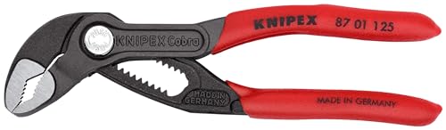 KNIPEX 87 01 125 5-Inch Cobra Water Pump Pliers, Adjustable, Locking, Hardened Teeth