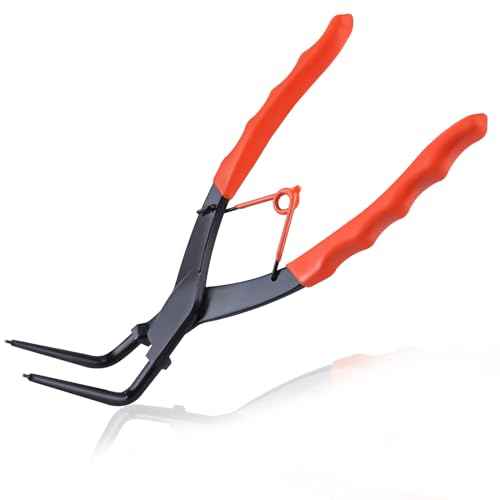 Internal Master Cylinder Snap Ring Pliers 90 Degree Long Nose Pliers Heavy Duty Retaining Ring Plier with PVC Handle, Bent Lock Circlip Plier Internal Ring Remover for Trucks Motorcycles Cars