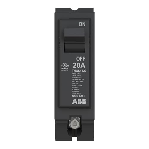 ABB Q-Line 20A Single Pole Circuit Breaker - Thermal Magnetic Safety Device