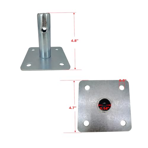 Galvanized Scaffold Base Plates with Pins for Baker Style Support, 4 Pack