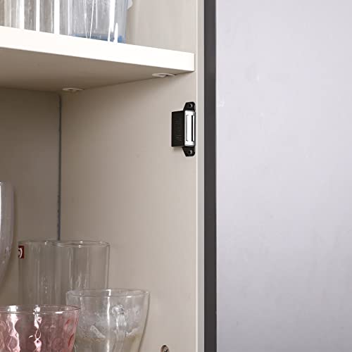 Mousike 4 Pack Black Magnetic Cabinet Catch 30lb Strong Door Latch