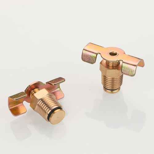 2Pcs 1/4 Brass Air Hose Fitting, Air Compressor Blowdown Valve, Air Tank Valve, NPT Male External Drain Cock Drain Switch With Handle