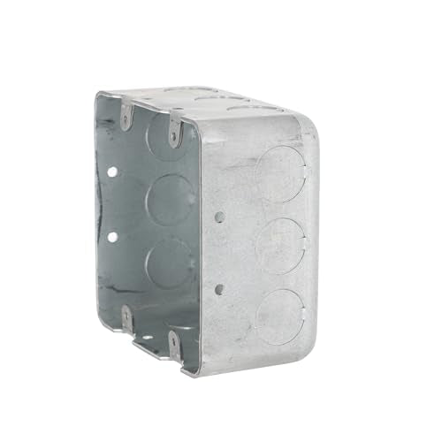 RACO 680 2-Device 4-Inch Square Switch Box, 2-1/8-Inch Deep, Surface Mount