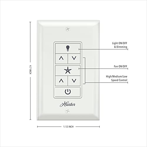 Hunter Universal Ceiling Fan Wall Control Switch, White — Wall Control Panel