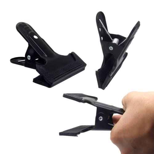 2 Pack 4-1/4" Heavy Duty Spring Clamps Clips, Black Metal Rubber Hinge Clip File Clamps for Photography Background Stands, Home Improvement Projects (2.17" Opening)