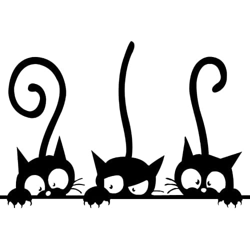 Decaltor Wall PVC Wall Sticker Decal Quote Art Vinyl Cat Pattern 8''¡¿12' Black