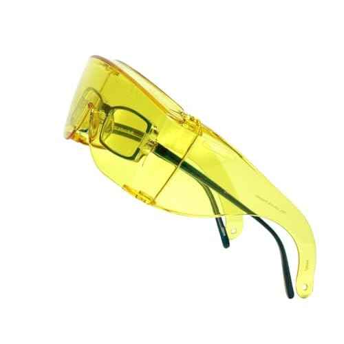 Calabria 3000 Large Square FitOver Safety Glasses with 100% UV Protection Yellow
