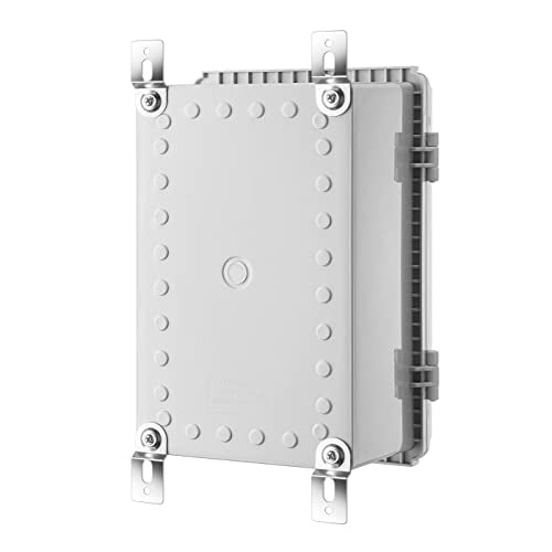 Gratury Waterproof Electrical Junction Box 11.4x7.5x5.5 Inches IP67 Enclosure with Hinged Cover