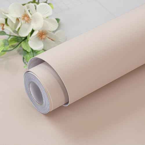 Light Pink Wallpaper Peel and Stick Pink Contact Paper 15.7inch x 118.1inch Pure Pink Peel and Stick Wallpaper Shelf Liner Bedroom Self Adhesive Decorative Paper Cabinets Removable Vinyl