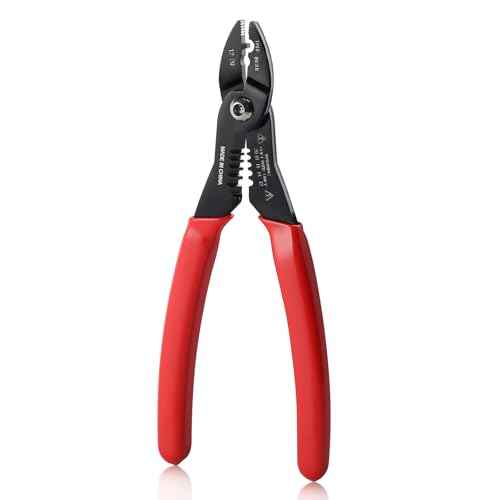4 in 1 Wire Crimper Stripper 7 Inches Compact Wire Stripper Multi Purpose Electricians Pliers Professional Electrical Cable Stripping Crimping Tool 12-20 AWG Wire for Household Industrial