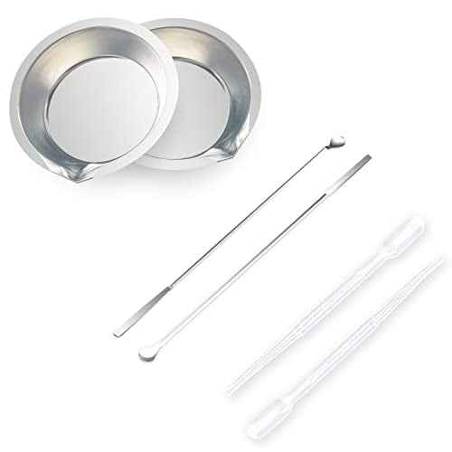 2pcs Stainless Steel Small Round Paint Tray&Paint Stirrer Suitable for Mixing of Various pigments