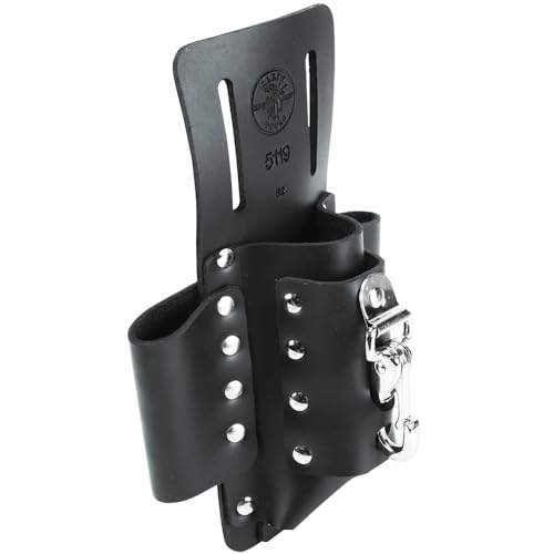 Klein Tools 5119 Tool Pouch, Multi Tool Holder with 4 Pockets and Knife Holder is Great for Electrician Gifts