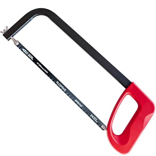 12¡± High-Tension Hacksaw Frame with 24 TPI Bi-metal Blade, Suitable for Metal, Wood, PVC, Carpentry