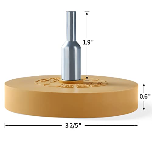 S SATC 1 Pack Solid Decal Eraser Wheel for Vehicle Sticker Removal with Adapter