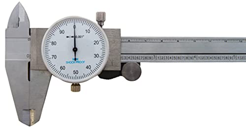 Utility Dial Caliper - 6 Inch with 0.001" Precision, Stainless Steel,