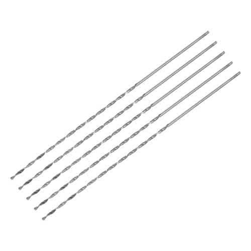 uxcell 5 Pcs 1mm Mini Micro Twist Drill Bits, High-Speed Steel Straight Shank Extra Long Drill Bit 80mm for Aluminum Alloy