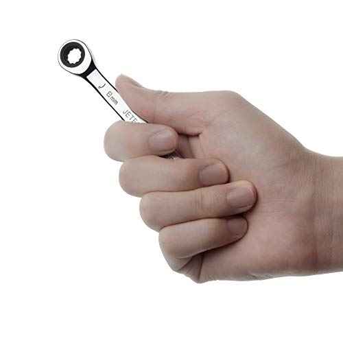 Jetech Double Box End Ratcheting Wrench 8mm x 10mm - Metric 72 Tooth Ratchet Gear Spanner Tools CR-V Heavy Duty Gear Spanner for Repairs