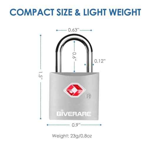 4 Pack TSA Approved Travel Luggage Locks with Keys, Aluminum Alloy Keyed Padlock, Small Metal Suitcase Lock, Weatherproof Padlocks for Backpack, Gym Locker, Bag, Case, Jewelry Box, Anti Theft-Silver