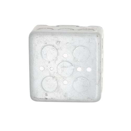 RACO 680 2-Device 4-Inch Square Switch Box, 2-1/8-Inch Deep, Surface Mount