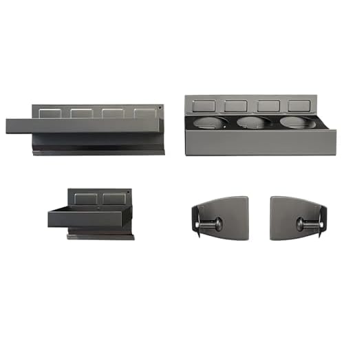 C&T 4-Piece Magnetic Toolbox Shelf, Tray and Holder Set, Magnetic Toolbox Tray Set, Tool Box for Cabinet Side Shelf Storage Van Workshop, Tool Organization and Storage