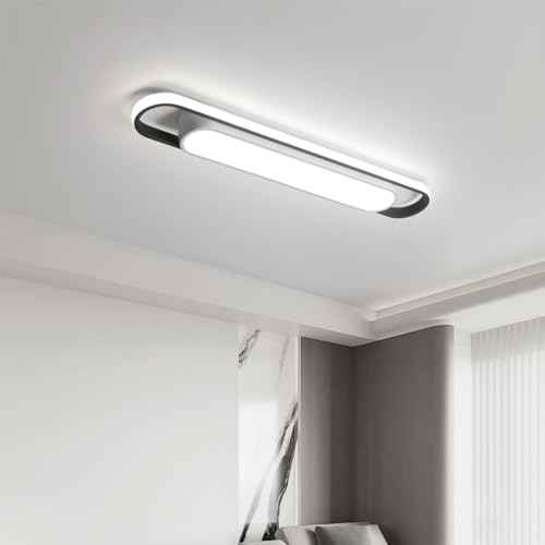 Modern LED Ceiling Light,28.3" Flush Mount Ceiling Lamp,40W 6500K Linear Metal Ceiling Chandeliers Lighting Fixture for Laundry Garage Kitchen Bedroom Dining Room Hallway Closet Aisle