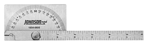 6in Stainless Steel Protractor with Dual 0–180° Scale – Johnson