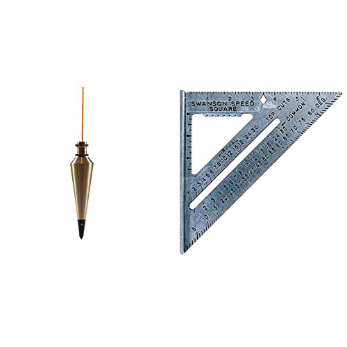 Swanson Tool Co PB008B 8 ounce Brass Plumb Bob with String & S0101 7