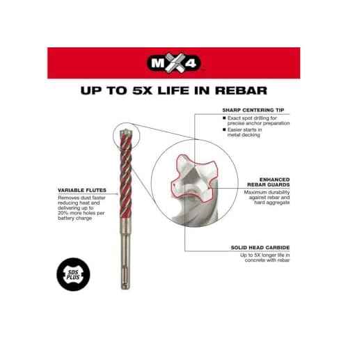 Milwaukee Electric - SDS-PLUS 4CT MX4 3/16 X 4 X 6