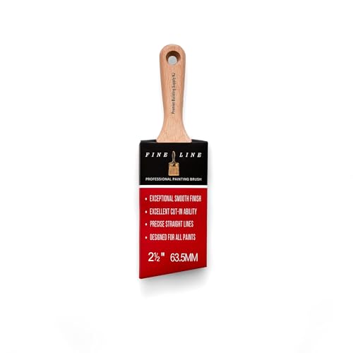 Professional 2 1/2 Inch Angle Sash Short Handle Paint Brush - Fine Line Brush for Precise Edging and Cutting in - Ideal for Home Improvement, Interior & Exterior Painting, Woodwork, and Detail Work