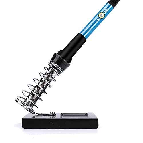 Soldering Iron Holder,Soldering Iron Stand Spring Holders Support Solder with Brass Wool Soldering Tip Cleaner and Cleaning Sponge, Black, Medium