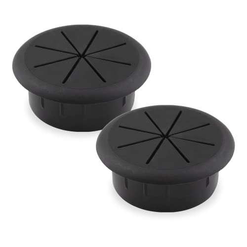 2pcs 2 Inch Black Cable Grommet Desk Cable Management Insert