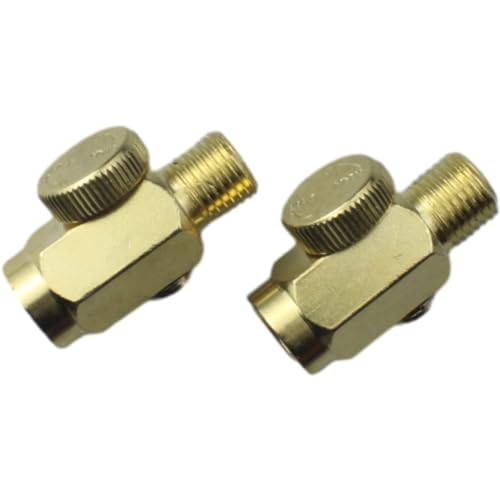 2pcs Brass In-Line Air Flow Regulator Adjustable 1/4" NPT Male & Female In-Line Air Flow Valves Air Pressure Compressor Control Tool