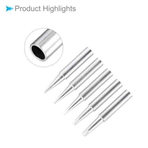 Soldering Iron Tips, 4x41mm 0.8D+1.2D+1.6D+2.4D+3.2D, Solder Tips Fine Soldering Gun Replacement Solder Welding - (Applications: for Soldering Irons Soldering Station), 5 Pieces