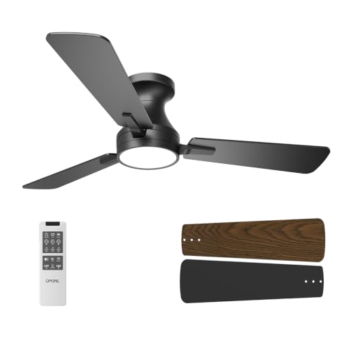 OPONL 42 Inch Black Modern Ceiling Fan with Light & Remote Control