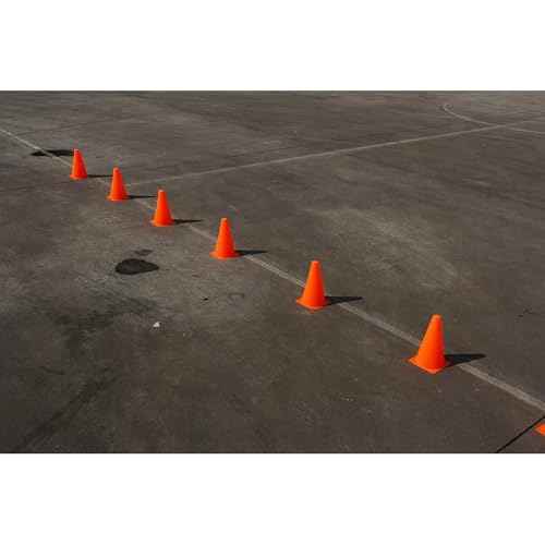 Juvale Motorcycle Practice Cones - 9" x 5.5", Orange, 12-Pack - Cones for Parallel Parking Practice & Training - Agility & Traffic Control for Sports & Parking Areas