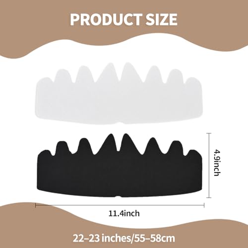 20 PCS Baseball Caps Inserts, Felt Reusable & Washable hat liners sweat protection,sweat liners for baseball caps,hat shaper, hat insert to keep shape, golf hat sweat liner(Black & White)