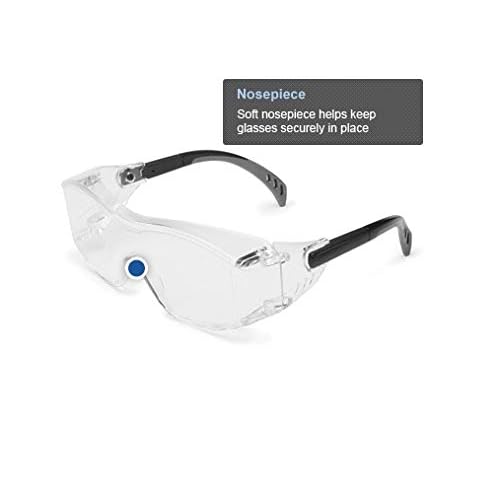 Gateway Safety 6983 Cover2 Safety Glasses Protective Eye Wear - Over-The-Glass (OTG), Gray Lens, Black Temple