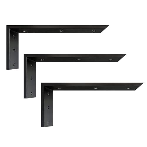 Countertop Support Bracket 10 inch 3 Pack Granite Countertop Bracket 10" x 6" x 2 1/2" Heavy Duty Shelf Bracket L Bracket Mantel Corbels for Wood/Quartz/Concret/Laminate Countertops