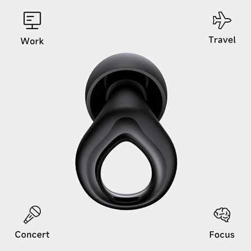 QWH Concert Ear Plugs, High Fidelity Hearing Protection for Concerts and Musicians, Reusable Silicone Ear Plugs for Festivals, Live Events, DJs, 25 dB Noise Cancelling (Black)
