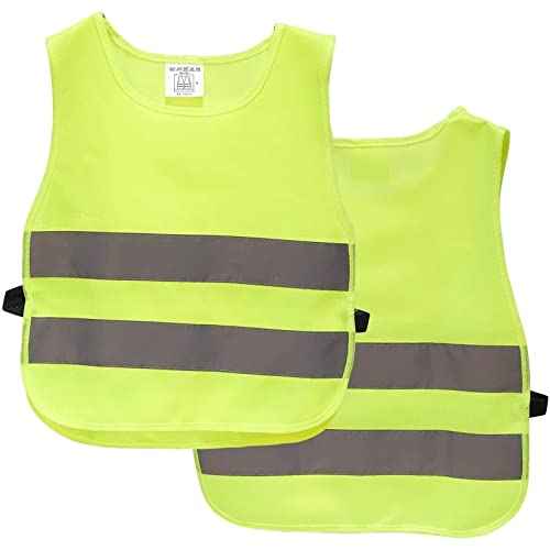 BLUE PANDA 2 Pack Kids Reflective Safety Vest - Kids High Visibility Safety Vest for Outdoor Night Activities, Construction Worker Costume, or Costume Play