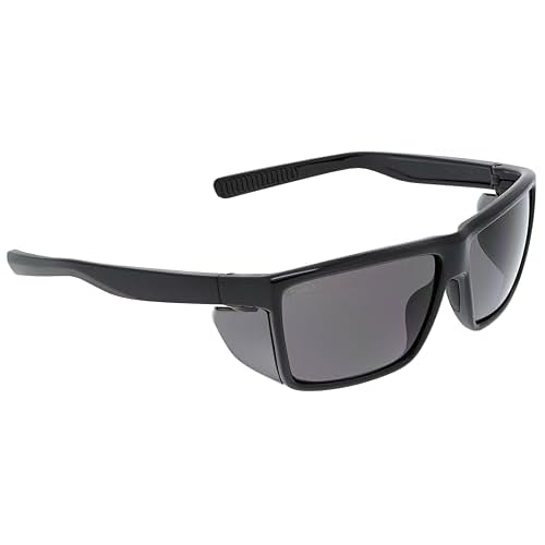 MCR Safety SR212 Swagger SR2 Safety Glasses with Thermo Plastic Rubber Nose Pads and Detachable Side Shields, Black Frame, Gray Lens