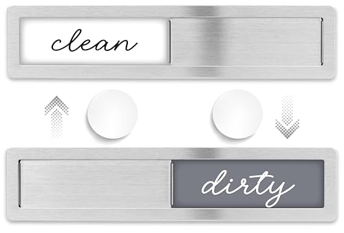 SimplyNeat Millennial Gray Clean/Dirty Magnetic Dishwasher Sign – Stainless Steel