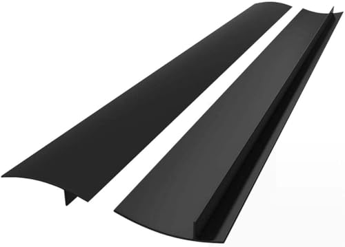 FLSEPAMB 21-Inch Silicone Stove Gap Covers 2-Pack, Heat-Resistant Anti-Slip Gap Filler Black
