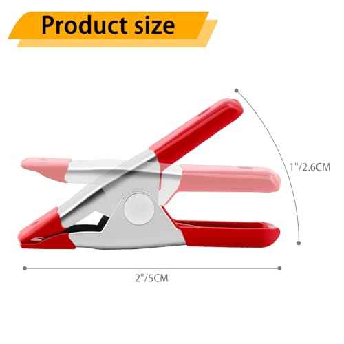 30 Pcs Small Spring Clamp,2 Inch Mini Clamps,Heavy Duty Spring Clamps Maximum Opening Of 0.78 Inch,Pvc Plastic Coated Handle,Perfect For DIY, Woodworking, Home Decoration, Or Industrial Production,Red