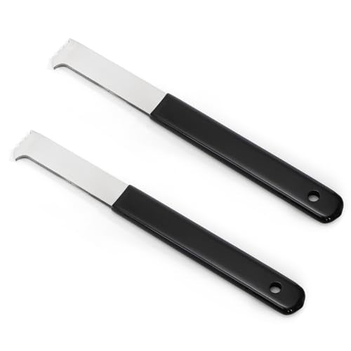 Lawei 2 Pack Paver Puller, Heavy Duty Paver Removal Tool with Joint Scraper Micro Teeth and Gripper Slots, Paver Extractor Tools for Garden, Lawn, Patio, Brick, Block Replacement, Rubber Handle