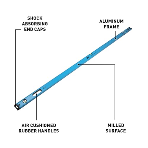 OX 8-Foot Aluminum Level 96 In. Box Beam Level with Magnified Vials