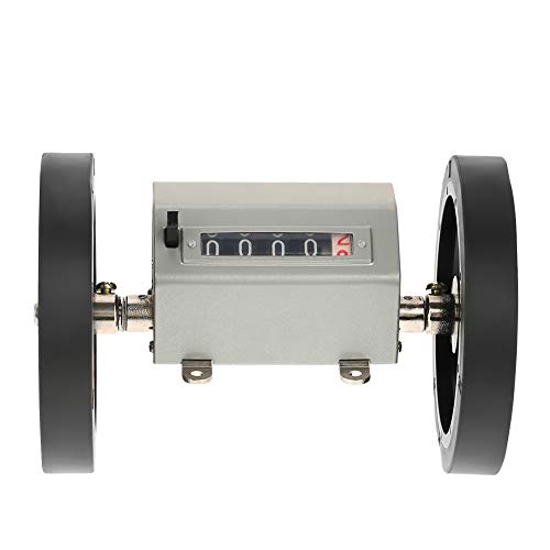 Walfront Length Counter 0-9999.9 m Rolling Wheel 5-Digit Meter Counter