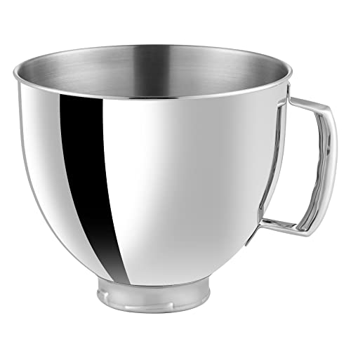 Ulticor 5 Qt Stainless Steel Mixing Bowl for KitchenAid Tilt-Head Mixers - Polished Finish